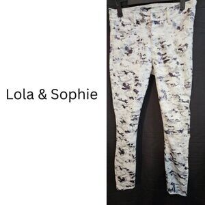 Lola & Sophie New York Size 2 White  Faded Camo Slim Fit Jeans